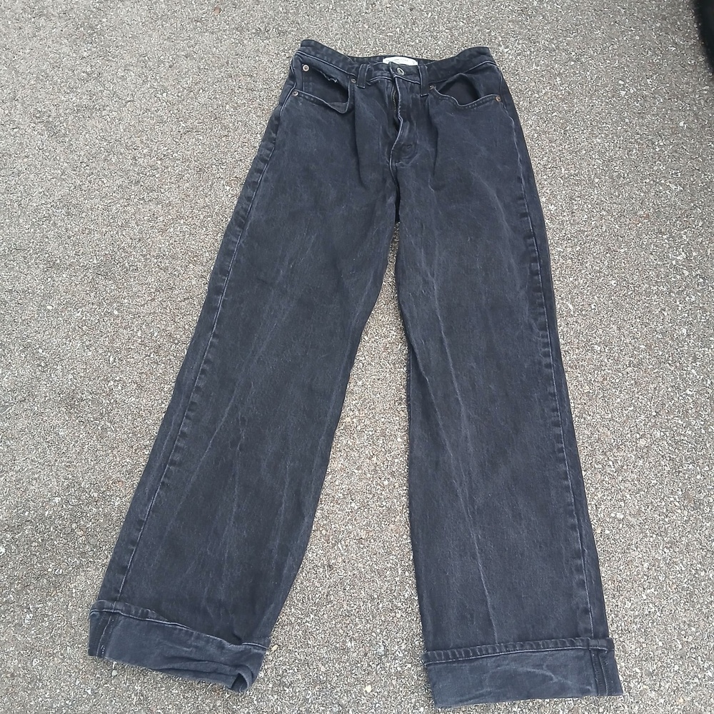 Abercrombie & Fitch 90s Relaxed Curve Love Jeans Womens 27 Gray High Rise Denim